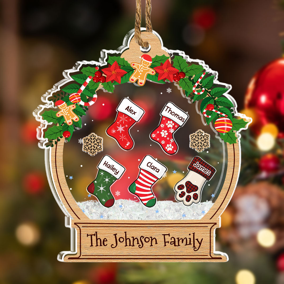 Funny Stocking - Personalized Acrylic Shaker Ornament