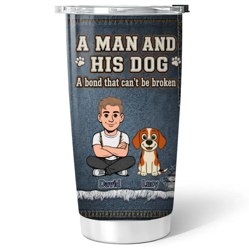 Custom Father's day Birthday Gifts For Dog Dad, Dog Lovers • An Everlasting Bond - Personalized 3D Effect Tumbler