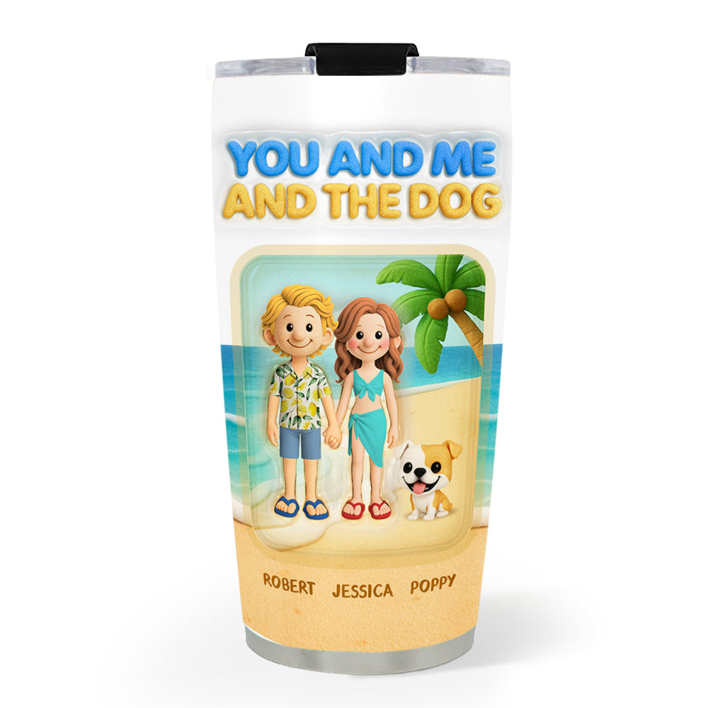Custom Christmas Birthday Gifts For Dog Lovers • Just Us - Personalized 3D Inflated Effect Tumbler