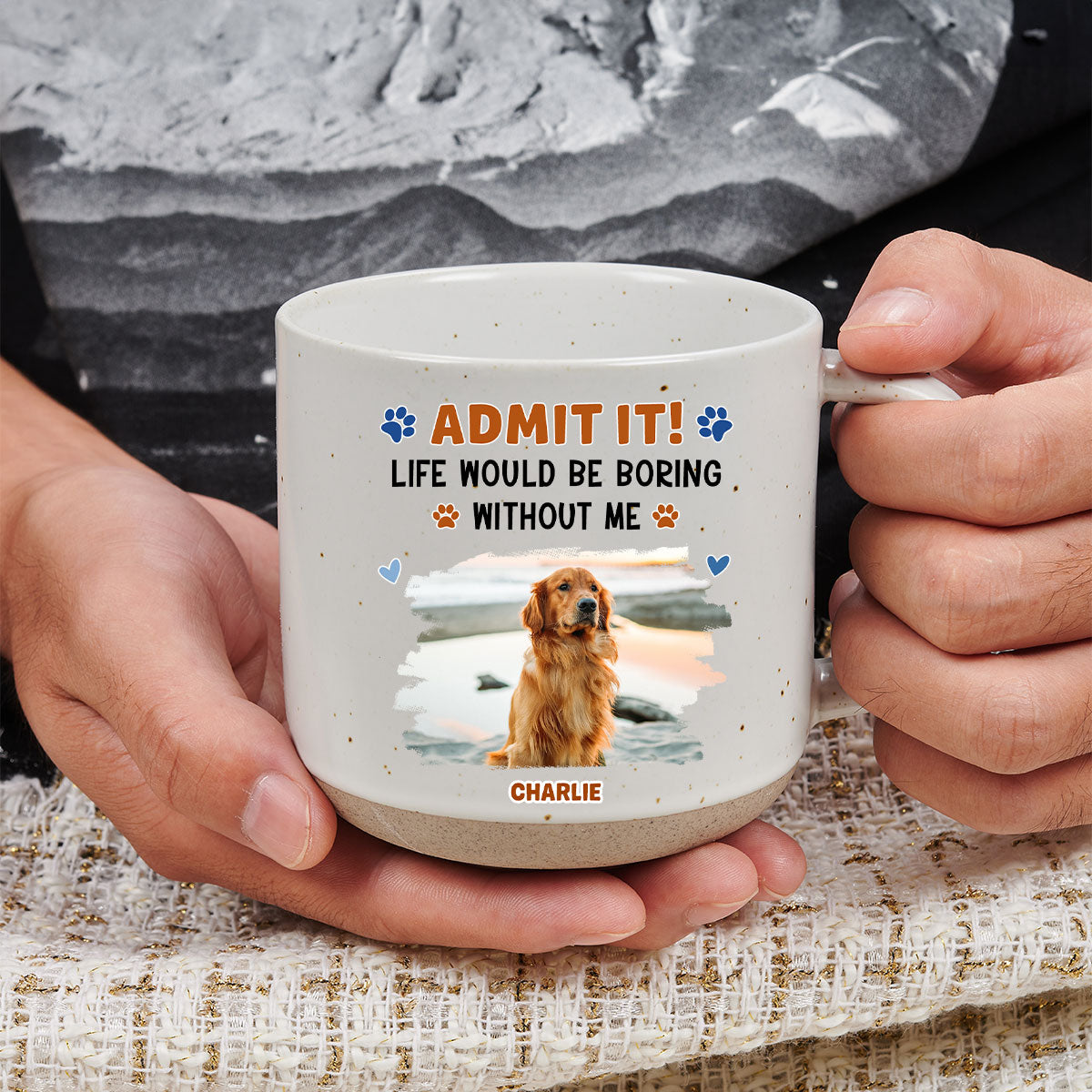 Custom Photo Christmas Birthday Gifts For Dog Mom, Dog Lovers • Admit It Crazy Funny Dog Photo - Personalized Pottery Mug