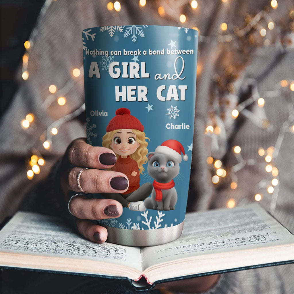Custom Christmas Birthday Gifts For Cat Mom, Cat Lovers • White Christmas With Cats - Personalized Tumbler