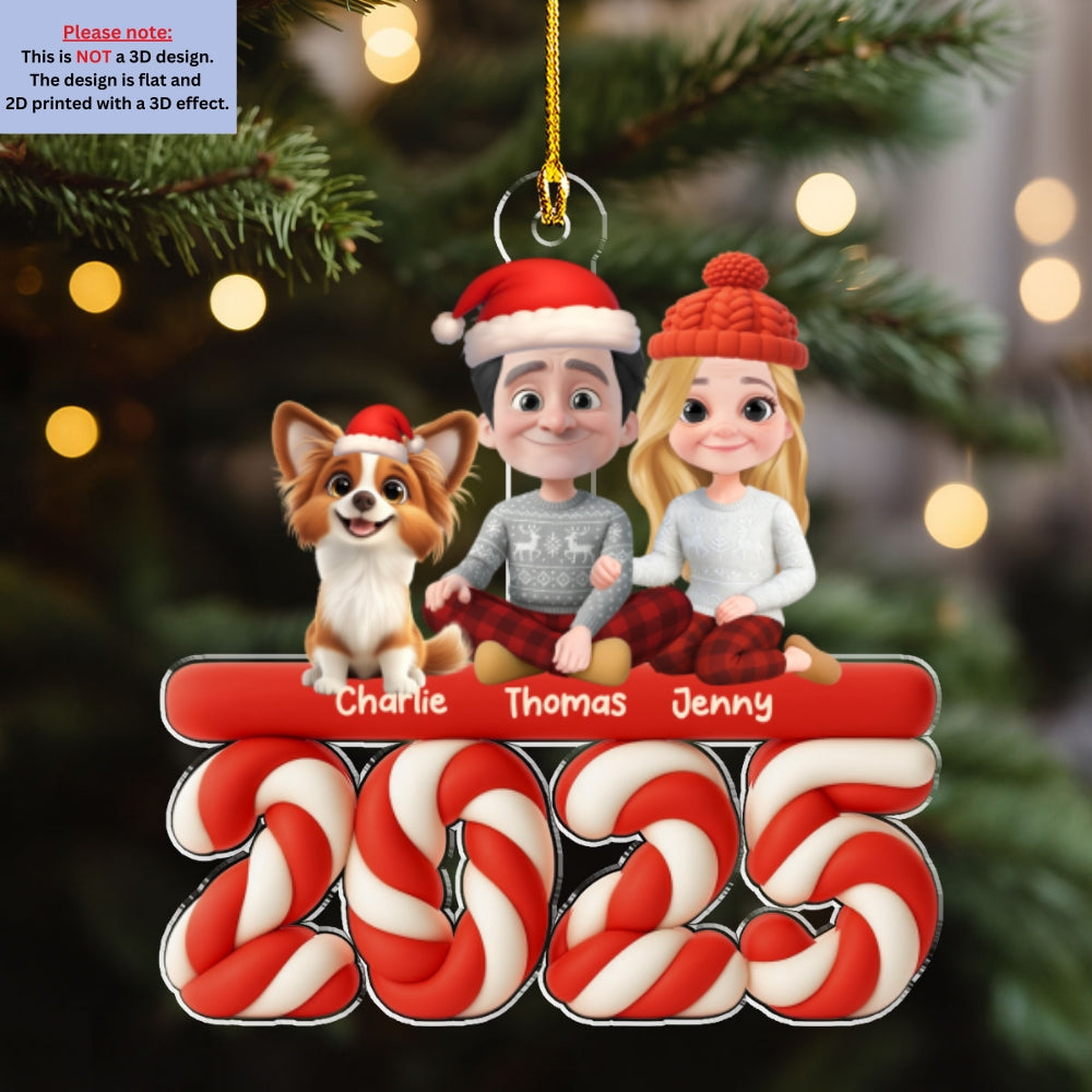 Custom Christmas Decor Home Birthday Gifts For Dog Lovers • Family Marshamallow - Personalized Acrylic Ornament