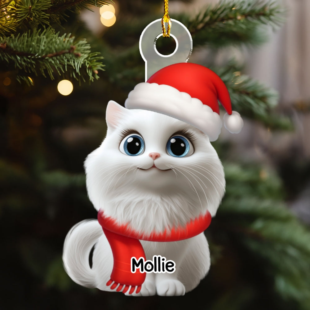 Custom Christmas Decor Home Birthday Gifts For Cat Lovers • Cartoonize Cat - Personalized Acrylic Ornament
