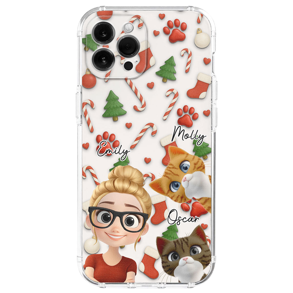 Cat And Human Cartoon Ver 2 - Personalized Phone Case