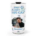 Custom Photo Christmas Birthday Gifts For Cat Dad, Cat Lovers • You Are The Miracle Cat Dad Photo Ver - Personalized 3D Inflated Effect Tumbler