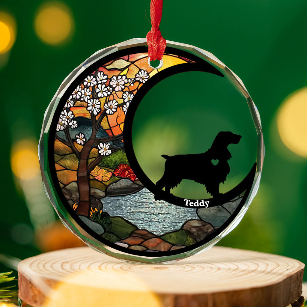 Custom Christmas Memorial Sympathy Gifts For Dogs, Cats • Do Not Cry Because It Is Over - Personalized Glass Ornament