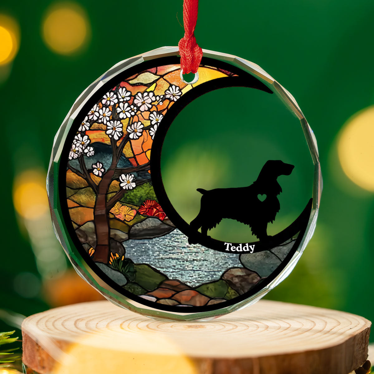 Custom Christmas Memorial Sympathy Gifts For Dogs, Cats • Do Not Cry Because It Is Over - Personalized Glass Ornament