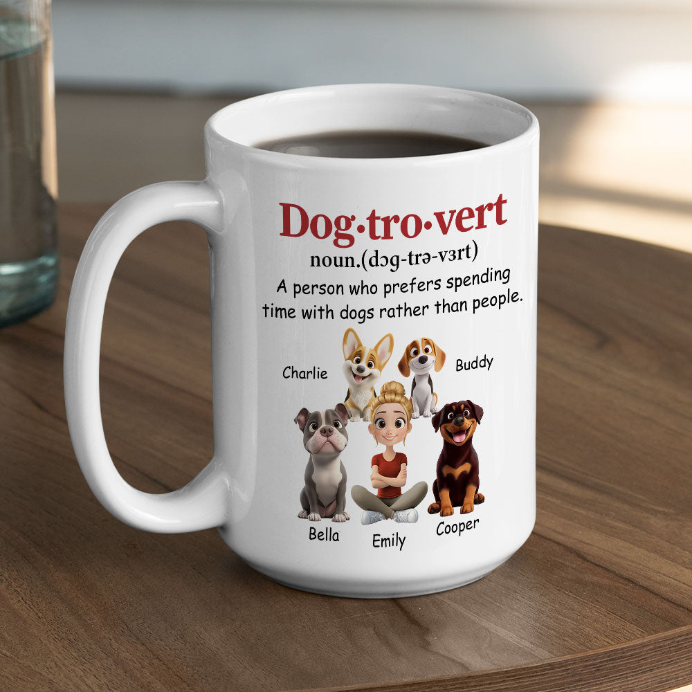 Custom Christmas Birthday Gifts For Dog Lovers • Dogtrovert Person - Personalized Coffee Mug