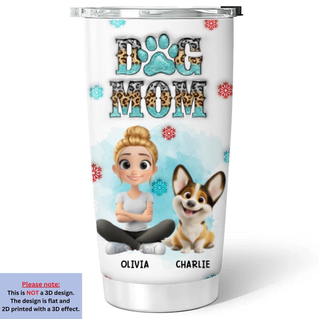Custom Christmas Birthday Gifts For Dog Mom, Dog Lovers • Under The Winter Sky - Personalized 3D Effect Tumbler