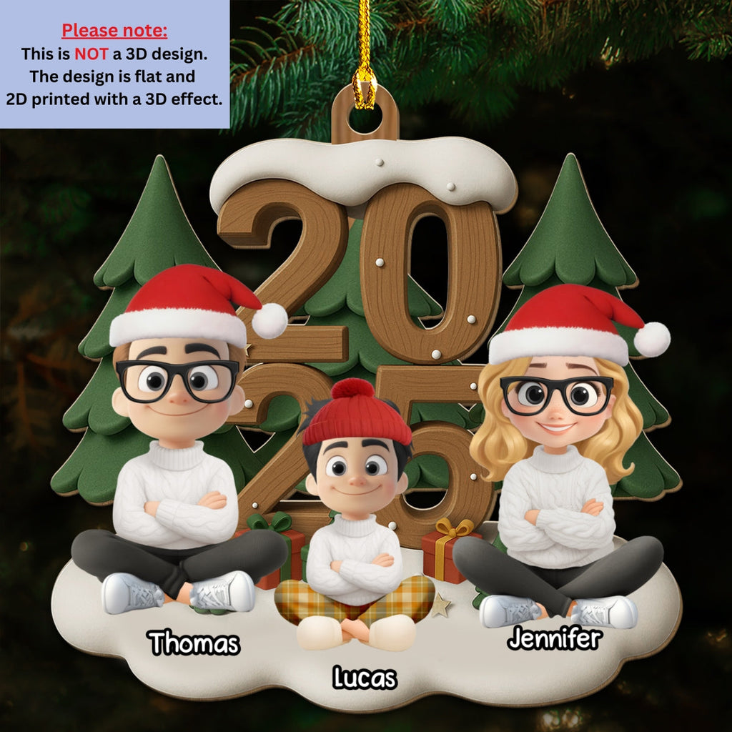 Custom Christmas Decor Home Birthday Gifts For Dog Lovers • As A Family This Year - Personalized 3D Effect Wood Ornament