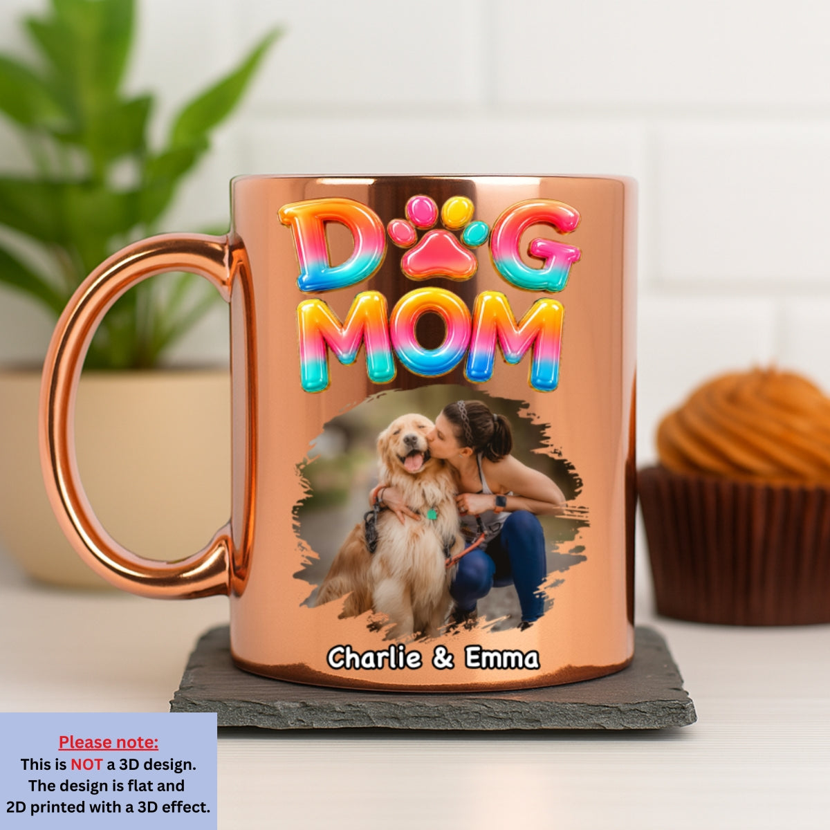 Custom Photo Christmas Birthday Gifts For Dog Mom, Dog Lovers • Golden Dog Mom Era Photo - Personalized Metallic Mug