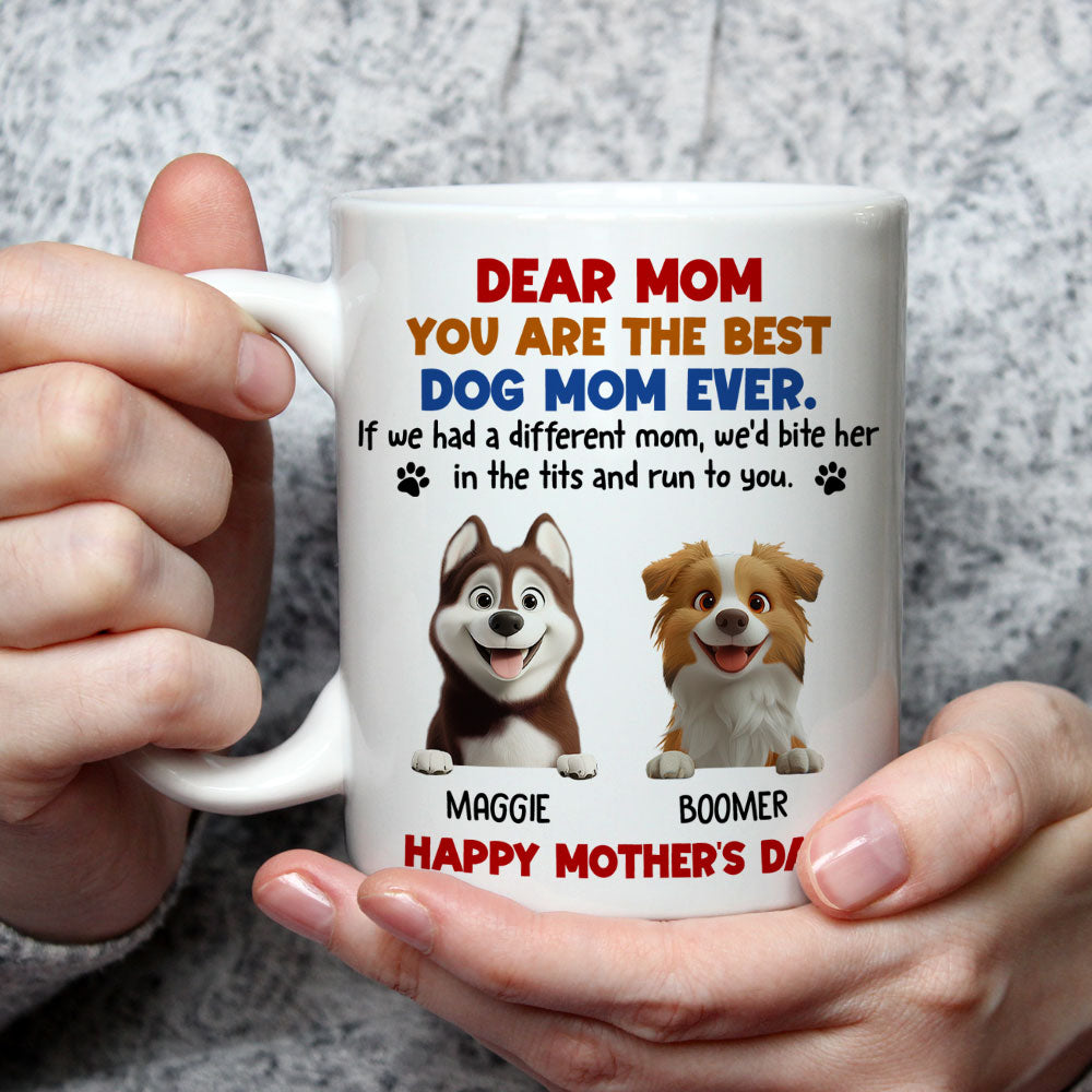 Custom Mother's day Birthday Gifts For Dog Mom, Dog Lovers • Bite And Run To You - Personalized Coffee Mug