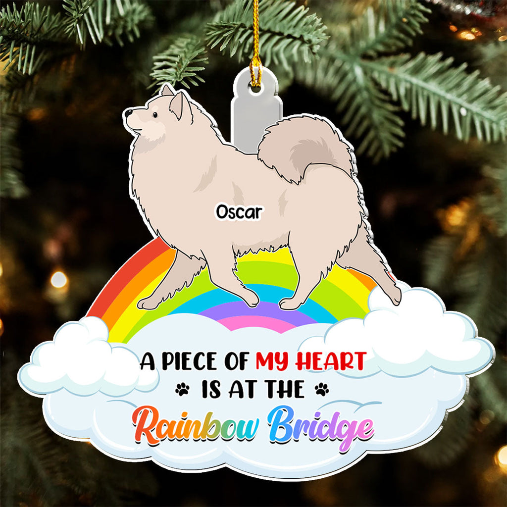 Custom Christmas Memorial Sympathy Gifts For Dogs, Cats • Piece Of Dog Mom - Personalized Acrylic Ornament