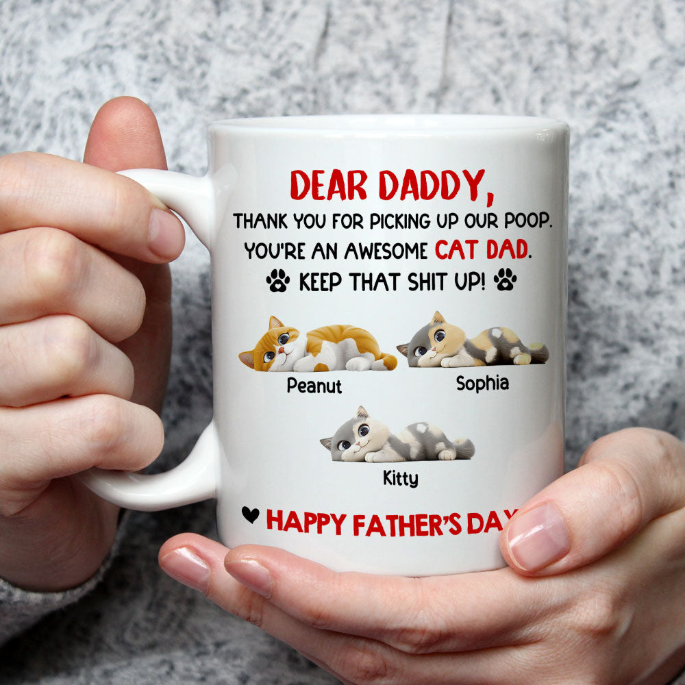 Custom Father's day Birthday Gifts For Cat Dad, Cat Lovers • Awesome Cat Dad - Personalized Coffee Mug