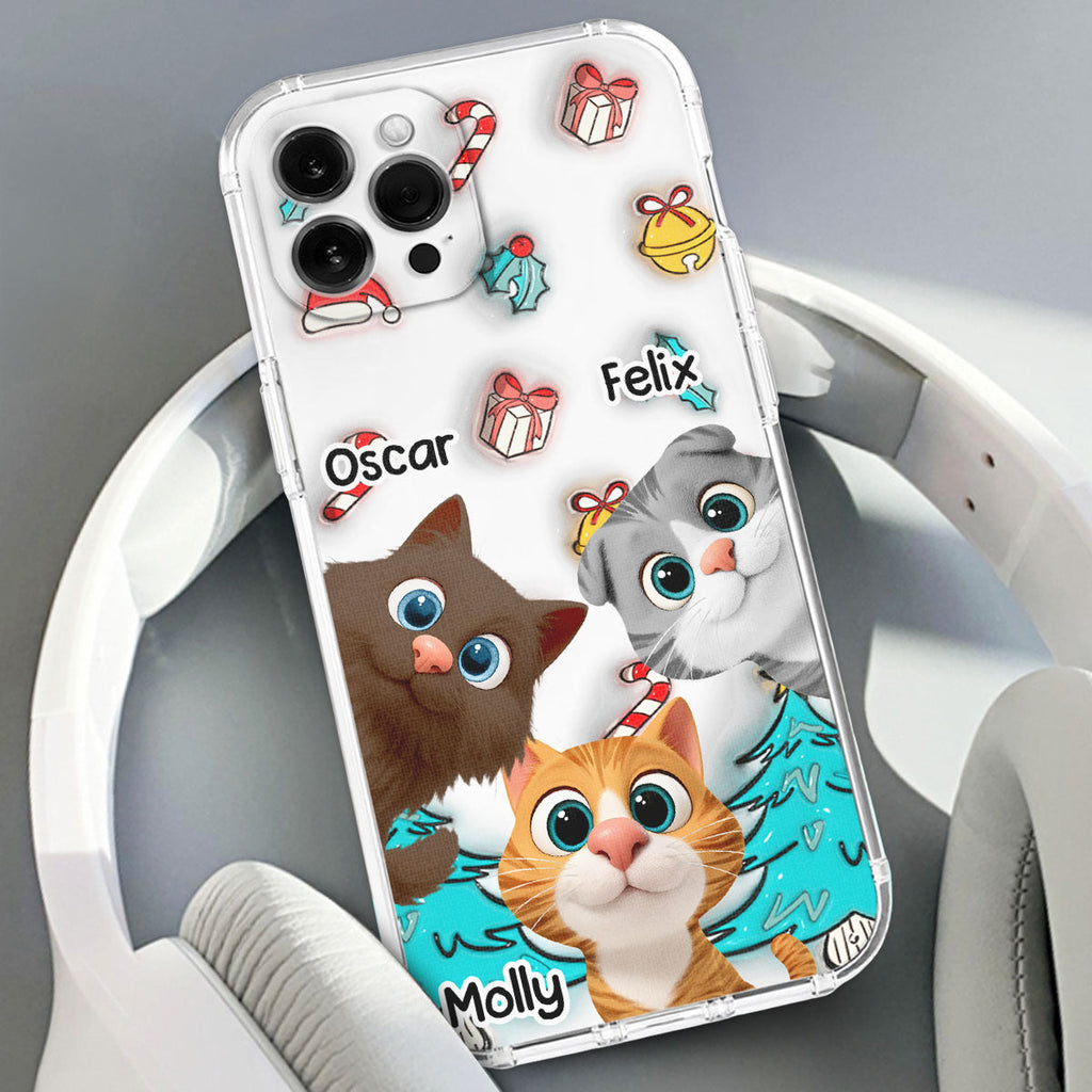 Santa Is Coming For Cats - Personalized 3D Inflated Effect Phone Case