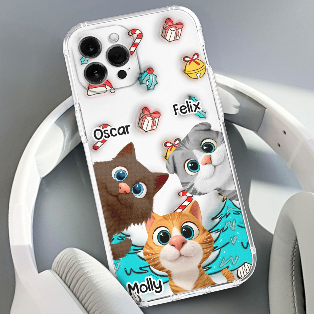 Santa Is Coming For Cats - Personalized 3D Inflated Effect Phone Case