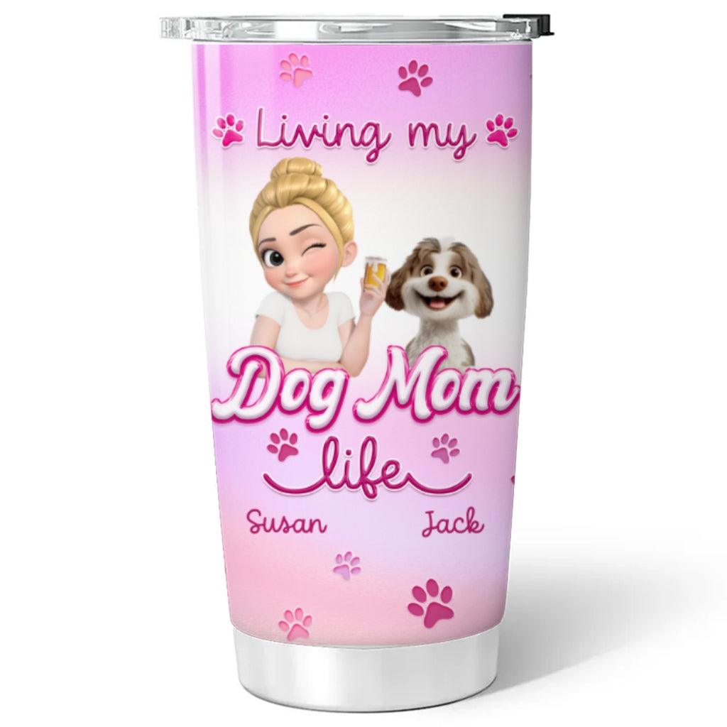 Custom Christmas Birthday Gifts For Dog Mom, Dog Lovers • Pinky World - Personalized 3D Effect Tumbler