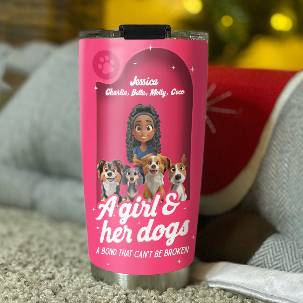 Custom Christmas Birthday Gifts For Dog Mom, Dog Lovers • Us In The Box Version 2 - Personalized 3D Effect Tumbler