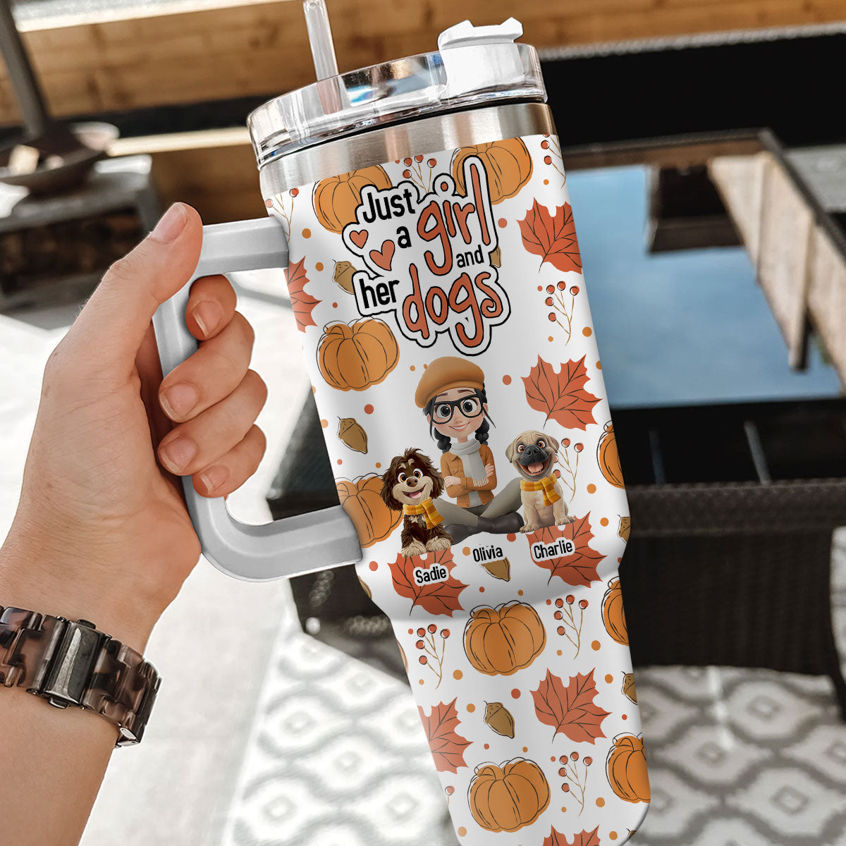 Custom Christmas Birthday Gifts For Dog Mom, Dog Lovers • Falling For You - Personalized Tumbler