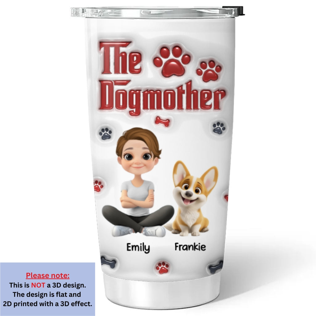 Custom Christmas Birthday Gifts For Dog Mom, Dog Lovers • Cool Dog Mother - Personalized 3D Inflated Effect Tumbler