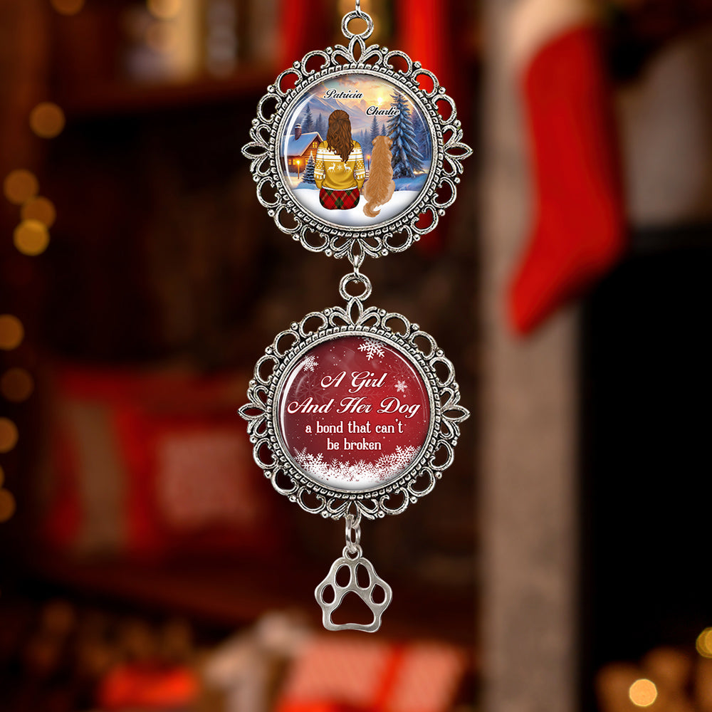 Custom Christmas Decor Home Birthday Gifts For Dog Lovers • A Girl And Her Dog - Personalized Charming Ornament