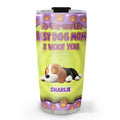 Custom Mother's day Birthday Gifts For Dog Mom, Dog Lovers • To The World Best Dog Mom - Personalized 3D Inflated Effect Tumbler