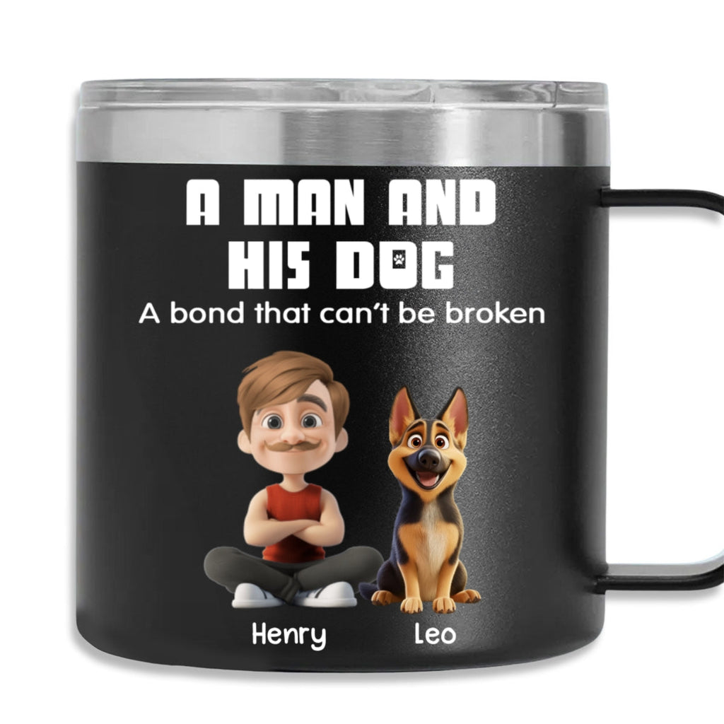 Custom Father's day Birthday Gifts For Dog Dad, Dog Lovers • Best Dad Ever - Personalized 14oz Stainless Steel Tumbler With Handle
