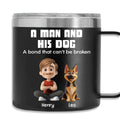 Custom Father's day Birthday Gifts For Dog Dad, Dog Lovers • Best Dad Ever - Personalized 14oz Stainless Steel Tumbler With Handle
