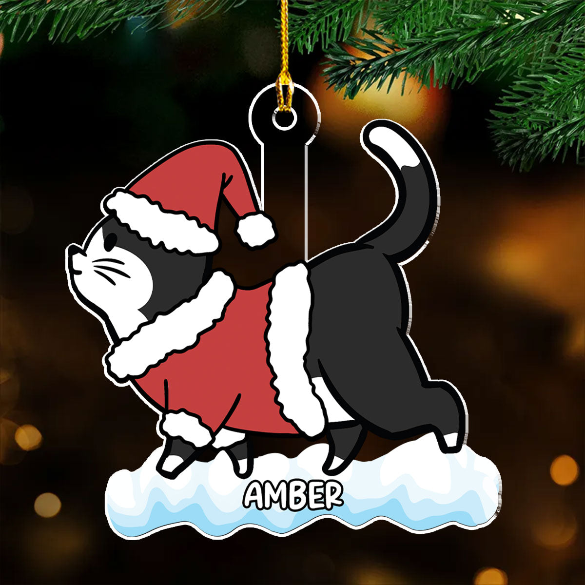 Cat Snow - Personalized Acrylic Ornament