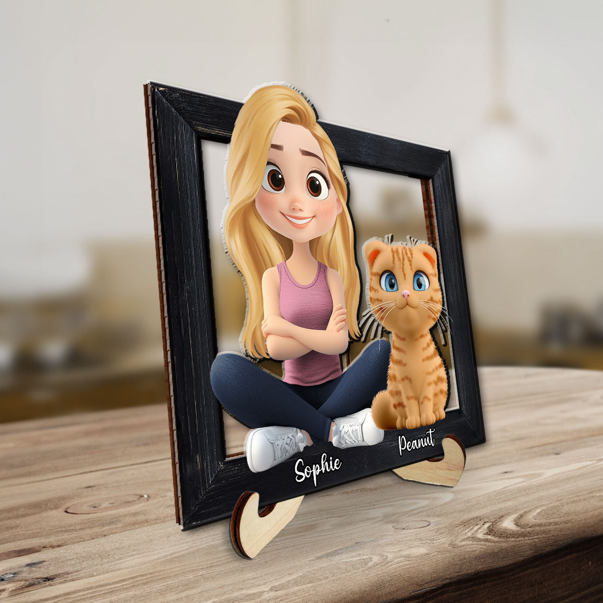 Cute Cat Mum - Personalized Wooden Plaque
