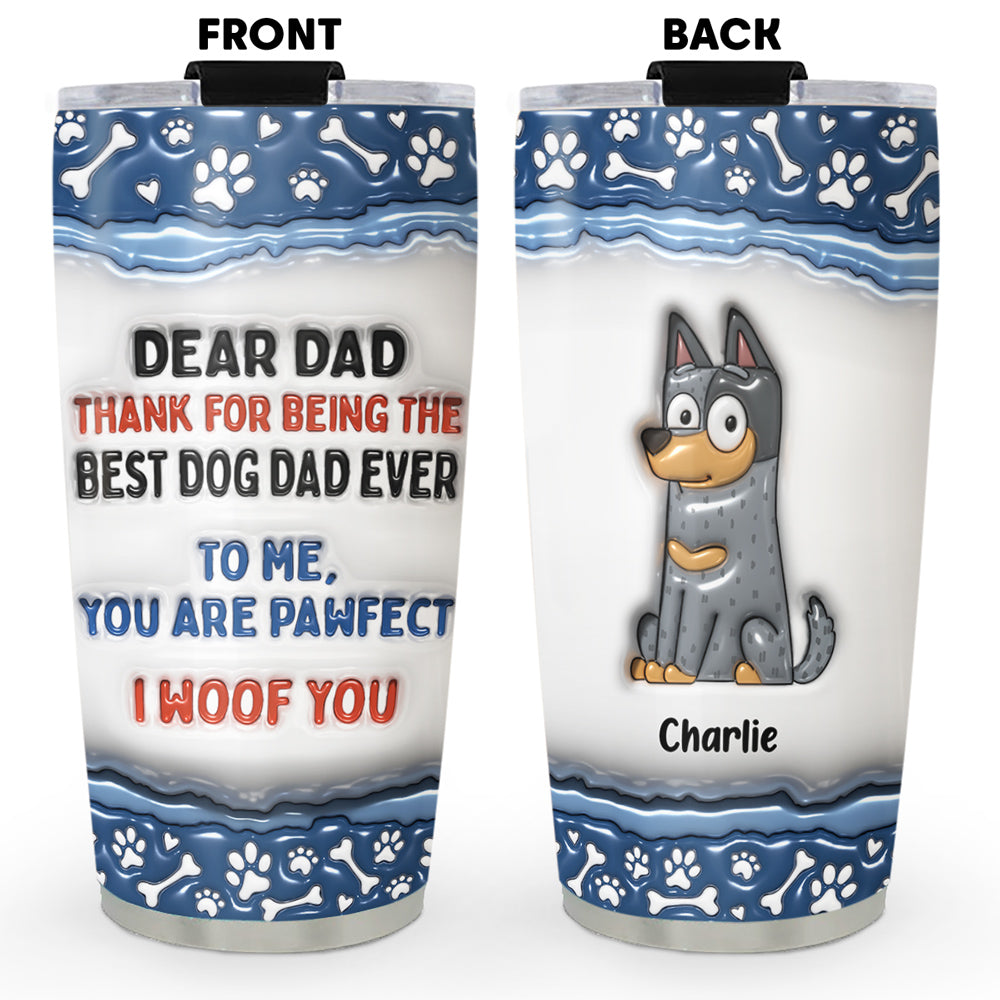Custom Christmas Birthday Gifts For Pet Lovers • Dear Mom Thank You For Being The Best Dog Mom - Personalized 3D Inflated Effect Tumbler