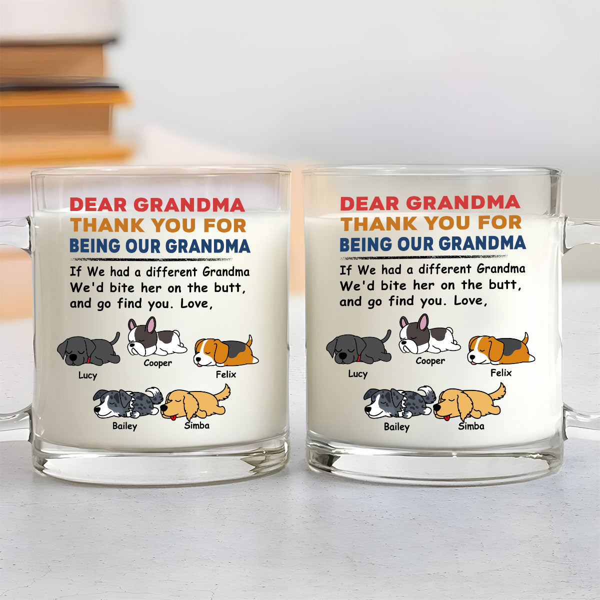 Custom Christmas Birthday Gifts For Dog Lovers • Bite On The Butt - Personalized Glass Mug