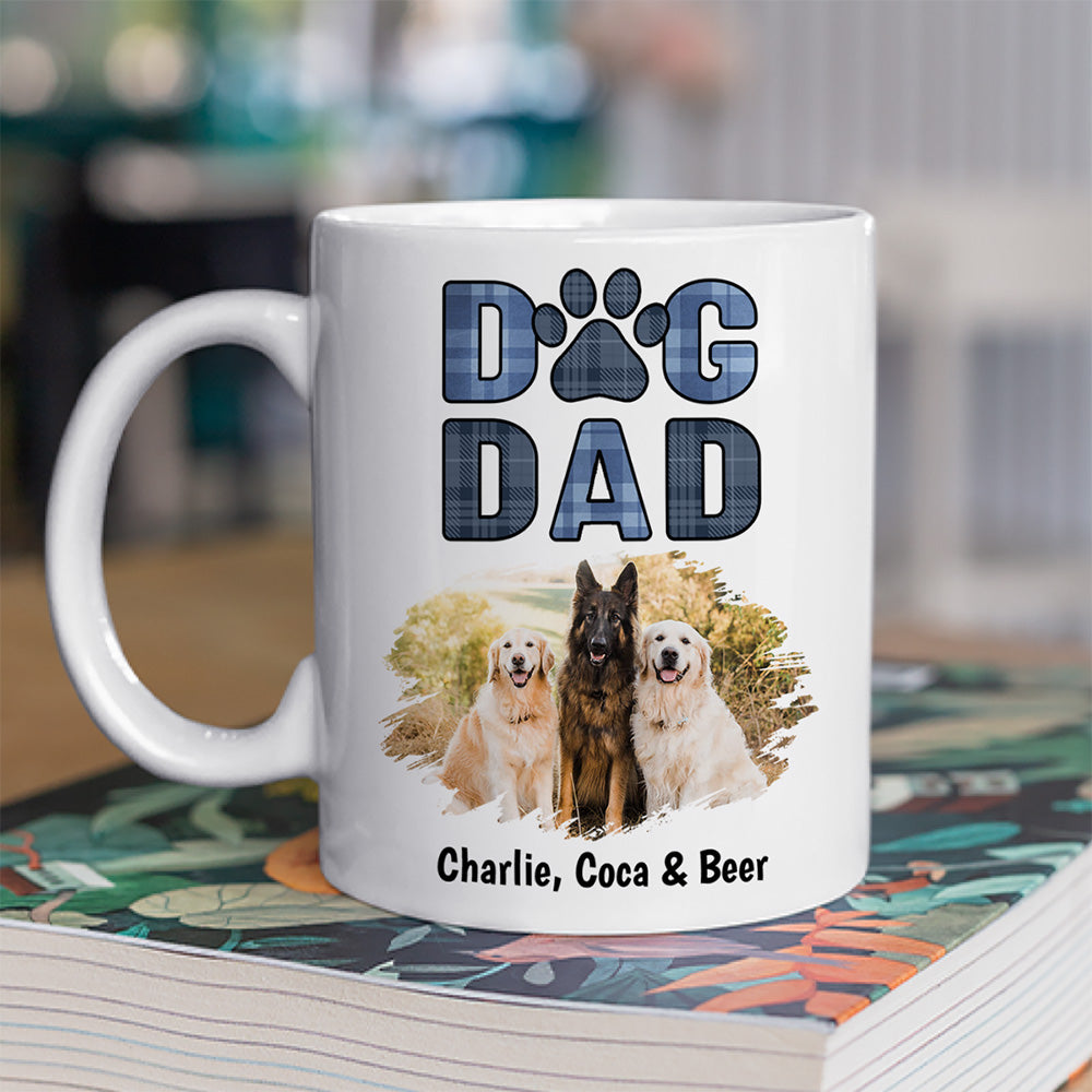Custom Photo Father's day Birthday Gifts For Dog Dad, Dog Lovers • Best Dog Dad Photo - Personalized Coffee Mug