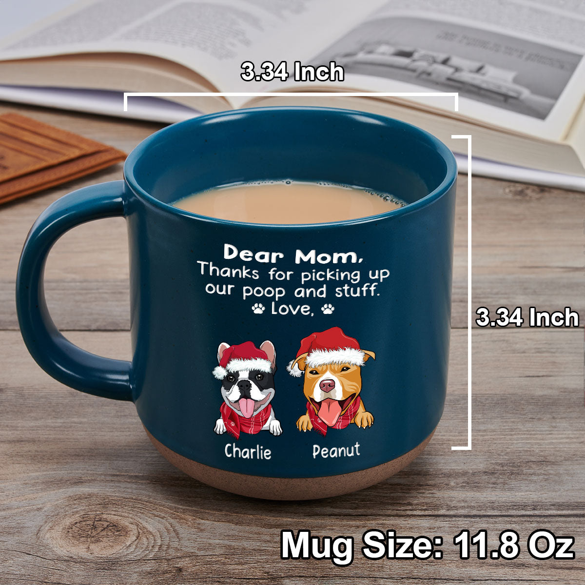 Custom Christmas Birthday Gifts For Dog Lovers • Picking Up My Poop - Personalized Pottery Mug