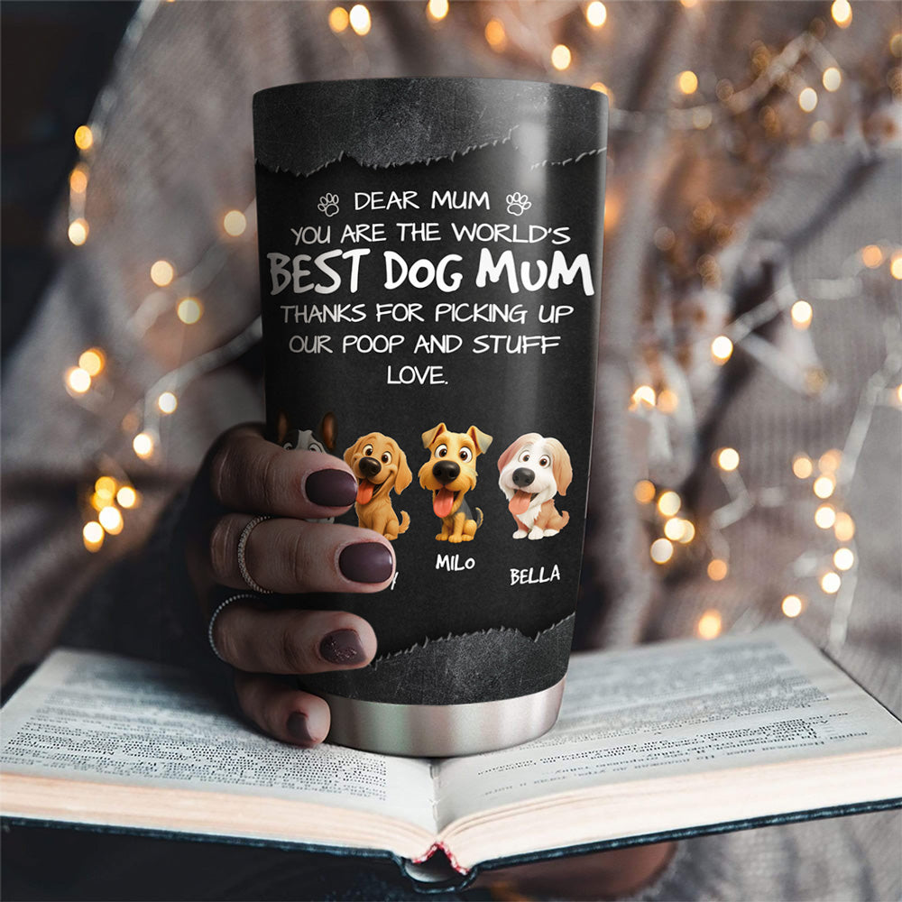 Custom Christmas Birthday Gifts For Dog Lovers • Thanks For Picking My Poop - Personalized Tumbler