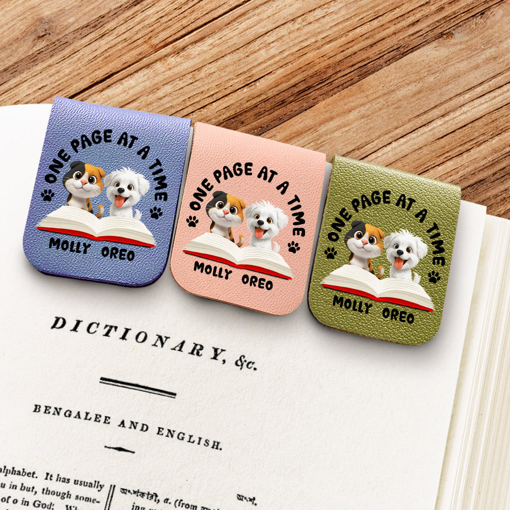 One Page Once With Us - Personalized Leather Bookmark