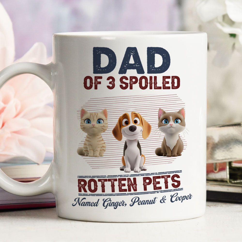 Custom Father's day Birthday Gifts For Pet Dad, Pet Lovers • New Rotten Pet Chibi - Personalized Coffee Mug