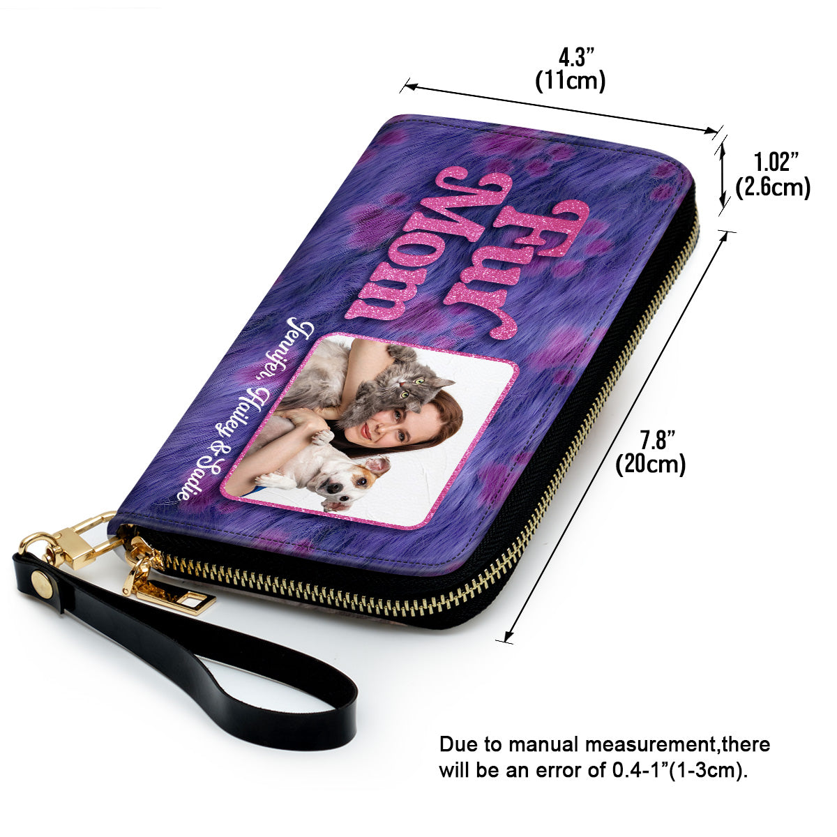 Bling Fur Mom Cartoon Photo - Personalized Leather Wallet