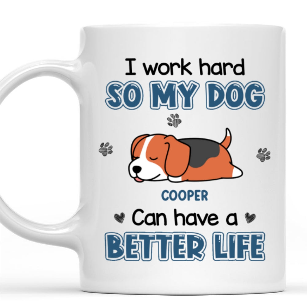 Custom Christmas Birthday Gifts For Dog Lovers • Better Life For My Dog - Personalized Coffee Mug