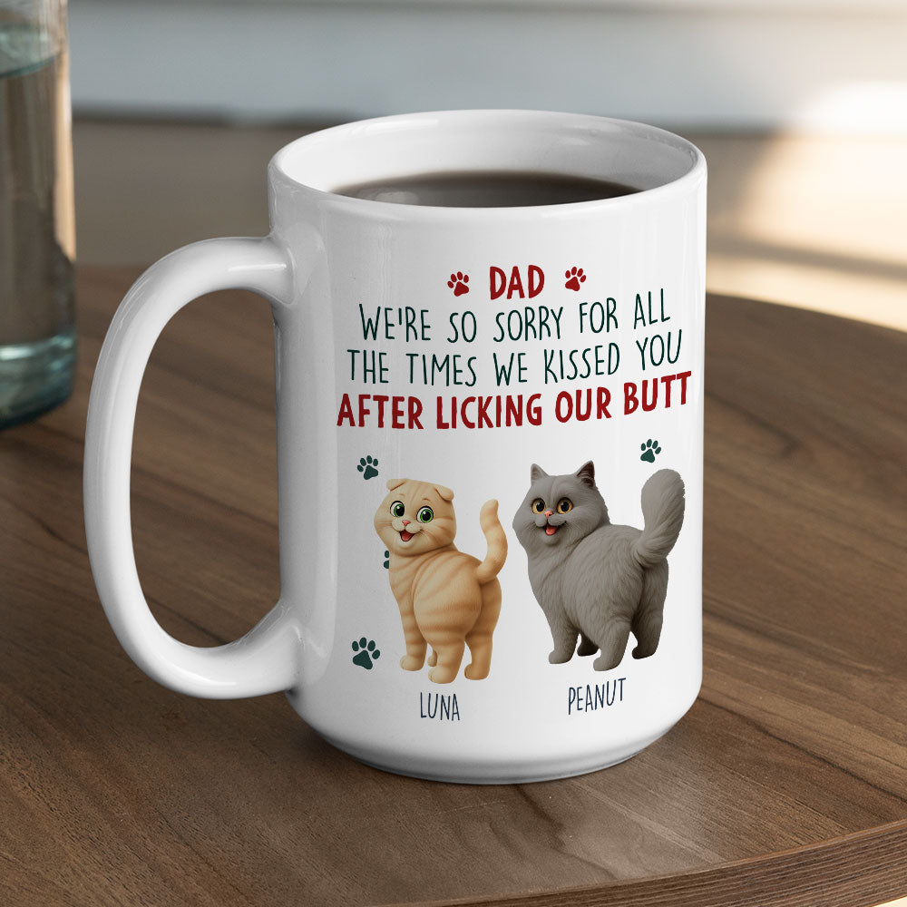 Custom Christmas Birthday Gifts For Dog Lovers • Sorry Mom Dad Cat Version - Personalized Coffee Mug