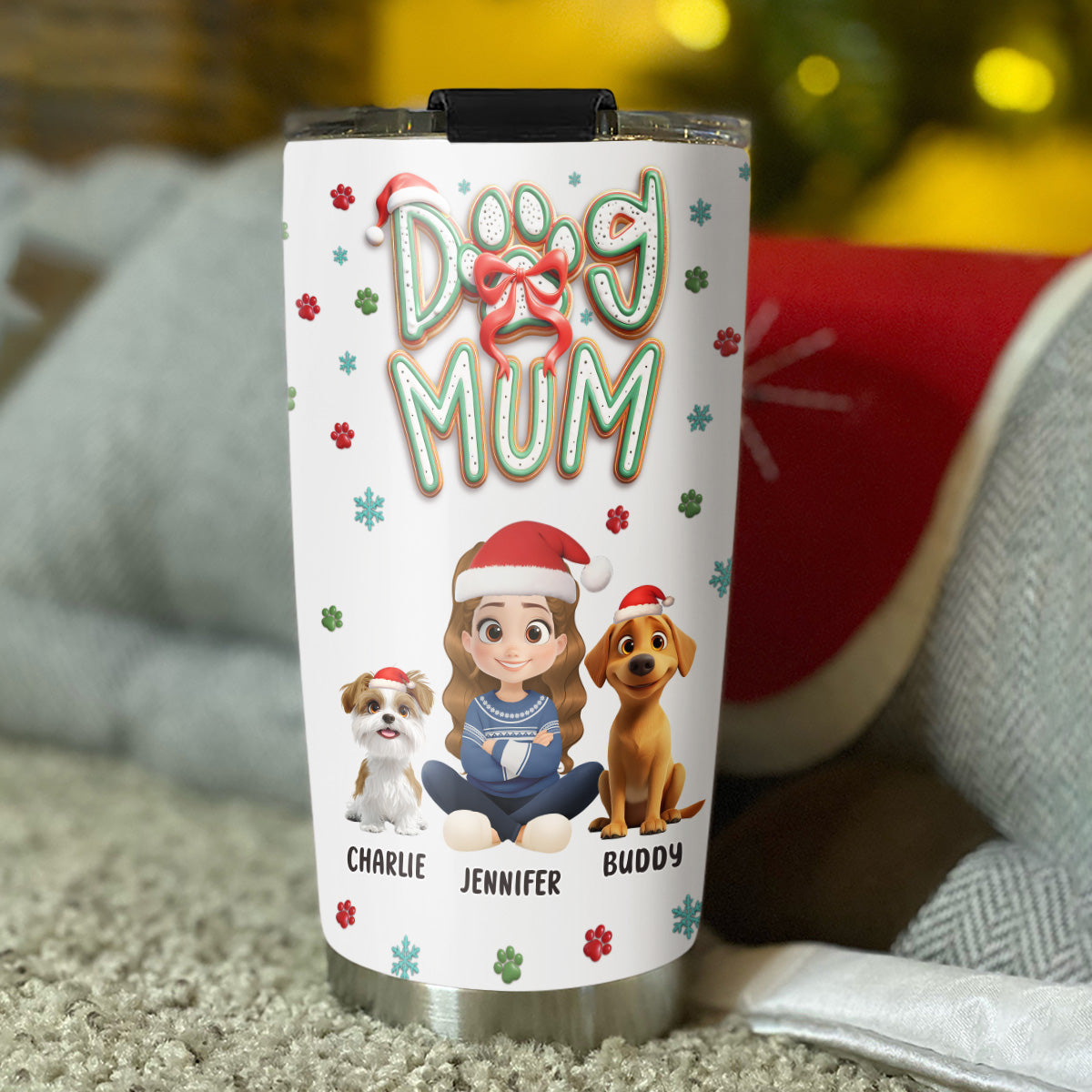 Custom Christmas Birthday Gifts For Dog Mom, Dog Lovers • Is It Christmas Yet - Personalized 3D Effect Tumbler