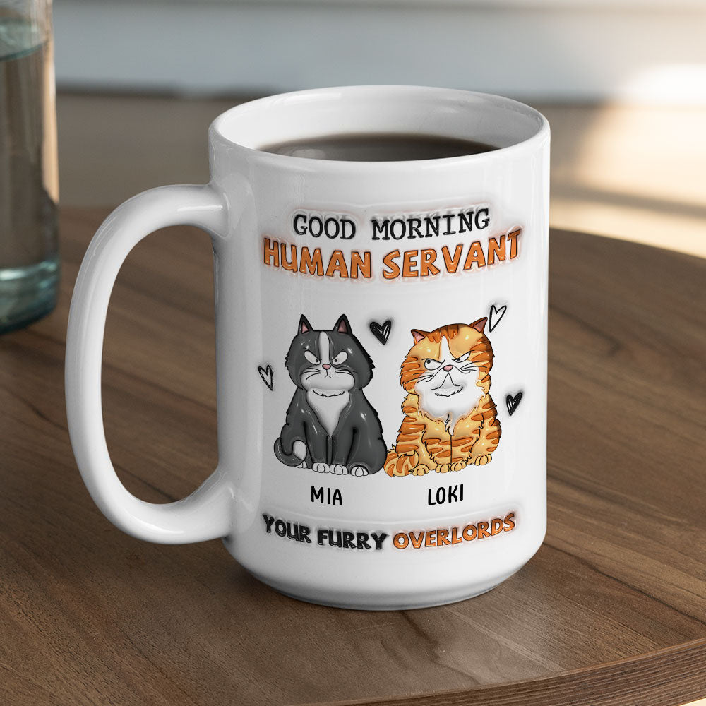 Custom Mother's day Birthday Gifts For Cat Mom, Cat Lovers • From Furry Overlords - Personalized 3D Inflated Effect Mug
