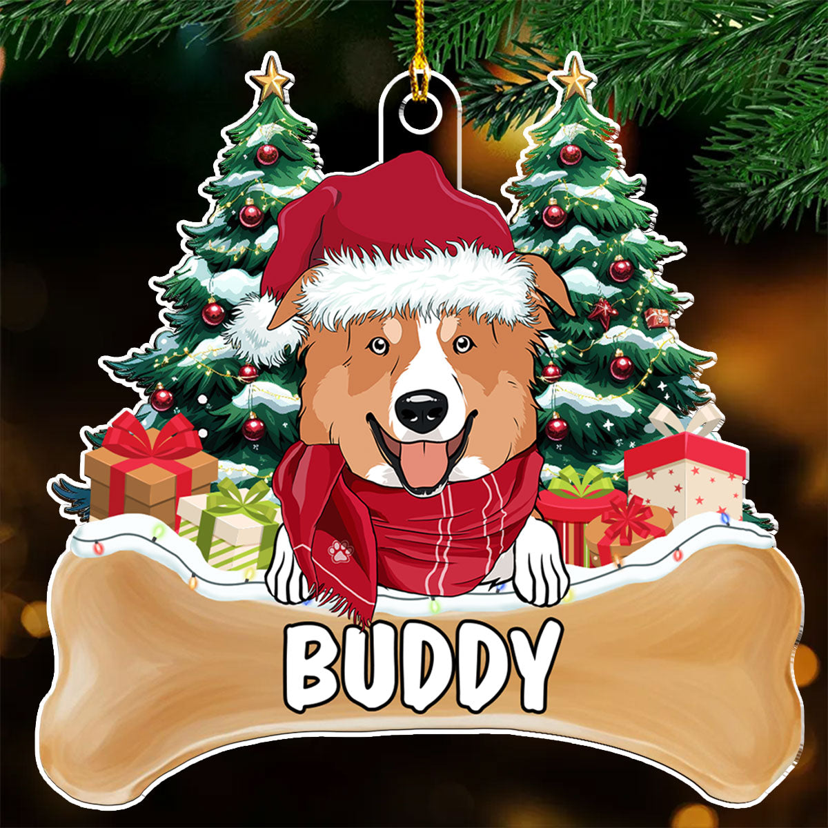 Dog Christmas - Personalized Acrylic Ornament