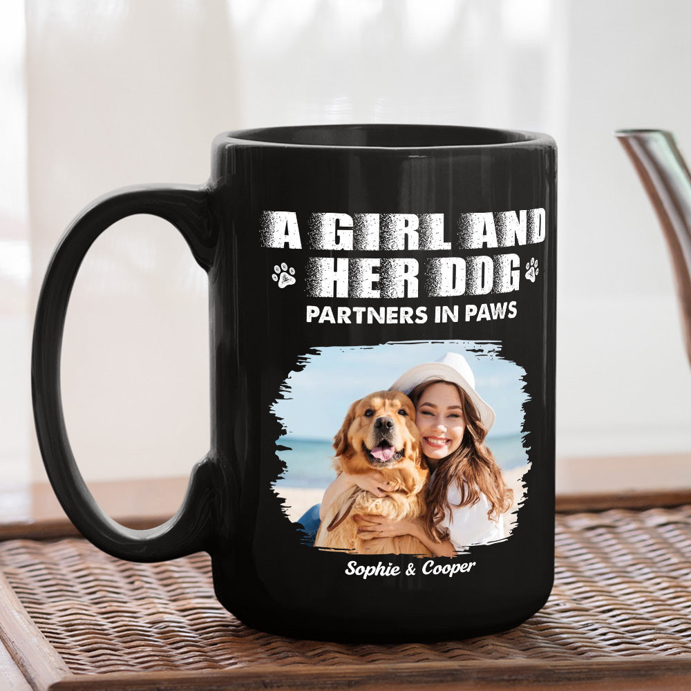 Custom Photo Christmas Birthday Gifts For Dog Mom, Dog Lovers • Best Partner To Me Photo - Personalized Coffee Mug