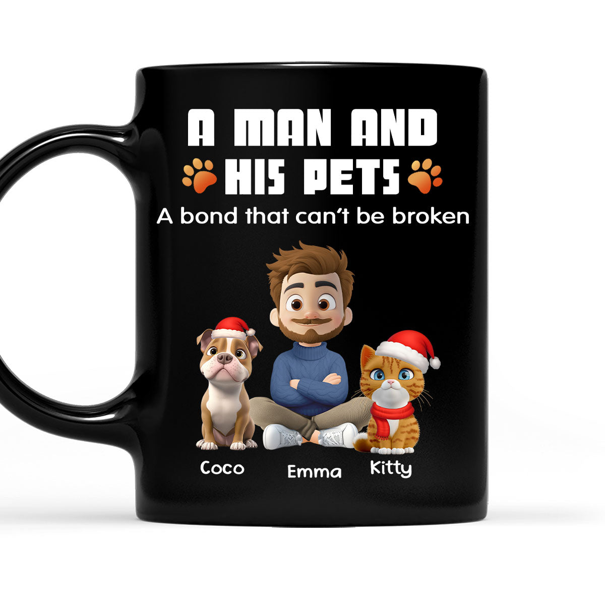 Custom Christmas Birthday Gifts For Dog Lovers • Human And Their Pet Cartoon Christmas - Personalized Coffee Mug