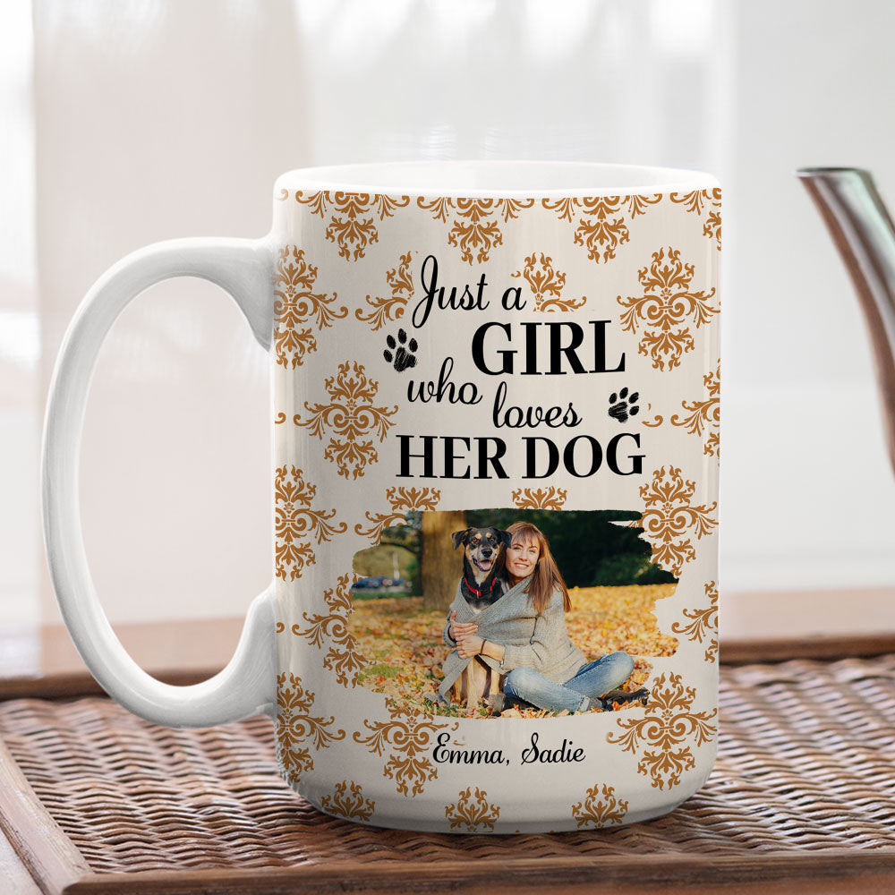 Custom Photo Christmas Birthday Gifts For Dog Mom, Dog Lovers • Pumskin Dog Autumn Photo - Personalized Coffee Mug