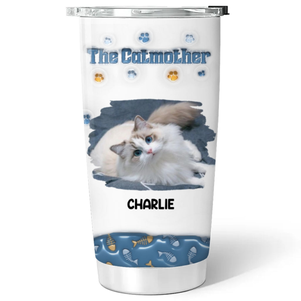 Custom Mother's day Birthday Gifts For Pet Mom, Pet Lovers • The Catmother Version Photo 2 - Personalized 3D Inflated Effect Tumbler