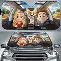 Custom Christmas Birthday Gifts Car Accessories for Dog Parents • Life Is Better With My Dog Couple - Personalized Car Sunshade