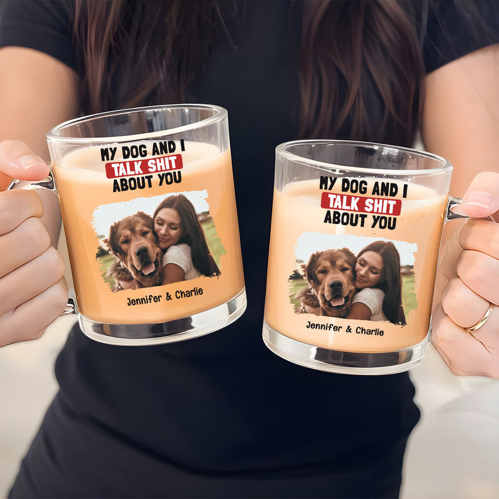 Custom Photo Christmas Birthday Gifts For Dog Lovers • Talk About You Photo - Personalized Glass Mug