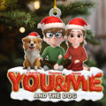 Custom Christmas Decor Home Birthday Gifts For Dog Lovers • Eternal Bond - Personalized 3D Effect Acrylic Ornament